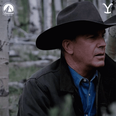 A Man Wearing A Cowboy Hat With The Letter Y On It GIF