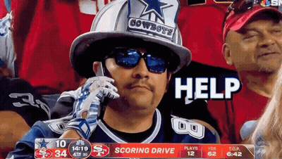 A Man Wearing A Cowboys Hat Is Talking On His Cell Phone GIF