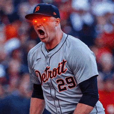 A Man Wearing A Detroit 29 Jersey Is Screaming GIF