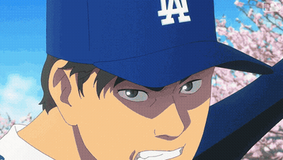 A Man Wearing A Dodgers Hat Holds A Bat GIF