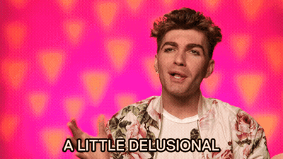 A Man Wearing A Floral Jacket Says A Little Delusional GIF