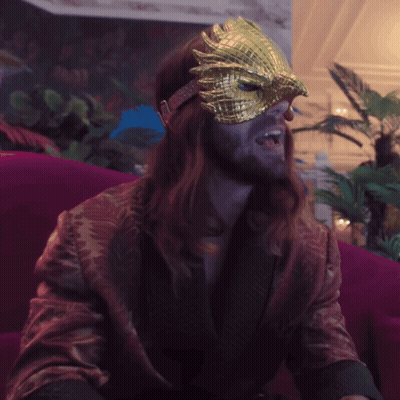 A Man Wearing A Gold Mask With The Words Kinda Seems Like More Of A GIF