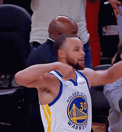 A Man Wearing A Golden State Warriors Jersey With The Number 30 On The Front GIF