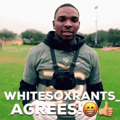 A Man Wearing A Gopro Camera On His Chest Says " Whitesoxrants Agrees " GIF