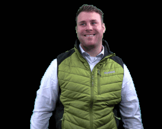 A Man Wearing A Green Vest With Columbia On It GIF