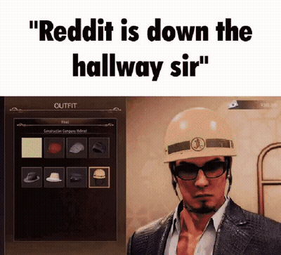 A Man Wearing A Hard Hat And Sunglasses Is In A Video Game . GIF