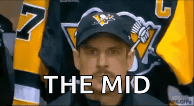A Man Wearing A Hat And A Jersey With The Word The Mid On It . GIF