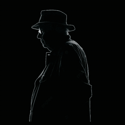 A Man Wearing A Hat And A Necklace Covering His Face With His Hand GIF