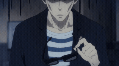 A Man Wearing A Hat And A Striped Shirt Is Holding A Pocket Watch GIF