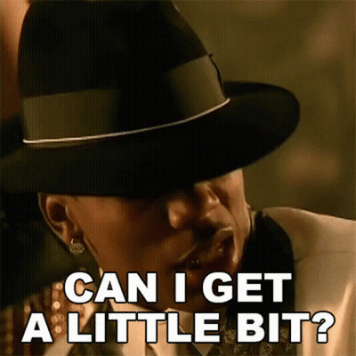 A Man Wearing A Hat And A Suit Is Asking Can I Get A Little Bit . GIF