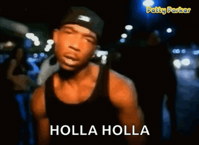 A Man Wearing A Hat And A Tank Top Says Holla Holla In A Video GIF