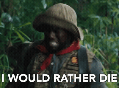 A Man Wearing A Hat And A Vest Says I Would Rather Die GIF