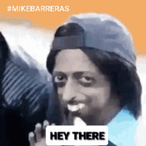 A Man Wearing A Hat And A Wig Says " Hey There " GIF