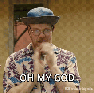 A Man Wearing A Hat And Glasses Is Saying " Oh My God " GIF
