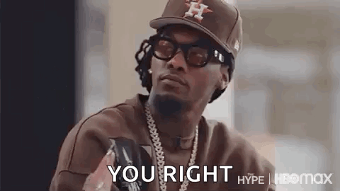 A Man Wearing A Hat And Glasses Is Saying `` You Right `` . GIF