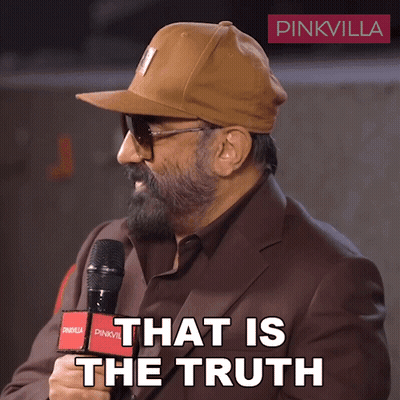 A Man Wearing A Hat And Sunglasses Holds A Microphone And Says " That Is The Truth " GIF