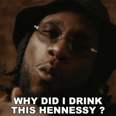 A Man Wearing A Hat And Sunglasses Says Why Did I Drink This Hennessy ? GIF