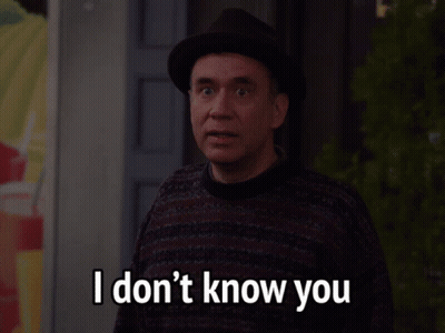 A Man Wearing A Hat And Sweater Says I Don 'T Know You GIF