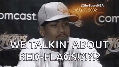 A Man Wearing A Hat And Tie Is Talking About Red-Flags GIF