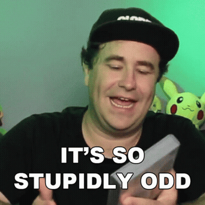 A Man Wearing A Hat Is Holding A Box And Says It 'S So Stupidly Odd GIF
