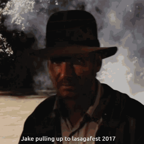 A Man Wearing A Hat Is Pulling Up To Lasagafest 2017 GIF
