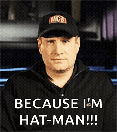 A Man Wearing A Hat Says Because I 'M Hat-Man !!! GIF