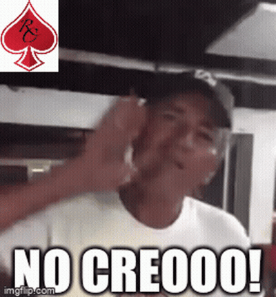A Man Wearing A Hat Says " No Creoooo " GIF