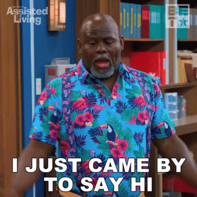A Man Wearing A Hawaiian Shirt Says I Just Came By To Say Hi GIF