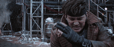A Man Wearing A Headband And Gloves With The Letters Ll On Them GIF