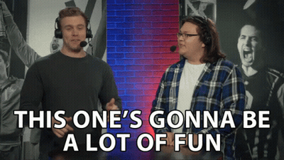 A Man Wearing A Headset Says " This One 'S Gonna Be A Lot Of Fun " Next To Another Man GIF