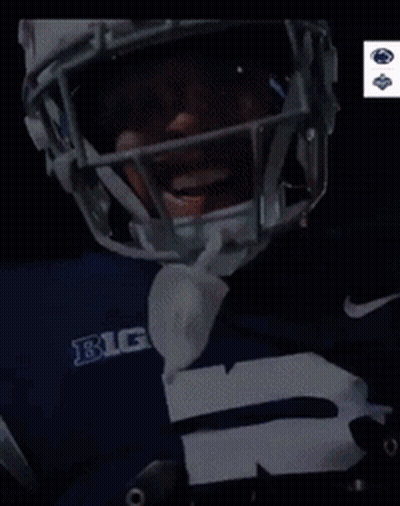 A Man Wearing A Helmet And A Jersey That Says Big On It GIF