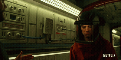 A Man Wearing A Helmet Has A Netflix Logo On The Bottom Right GIF