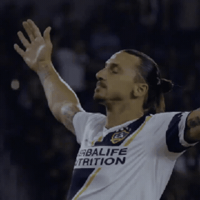 A Man Wearing A Herbalife Nutrition Shirt Holds His Hand Up In The Air GIF