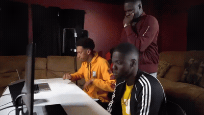 A Man Wearing A Hoodie That Says ' A ' On It GIF