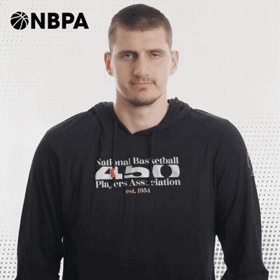 A Man Wearing A Hoodie That Says National Basketball 450 On It GIF
