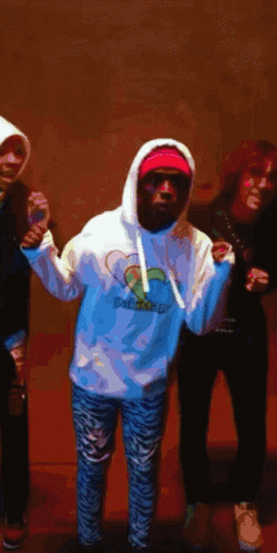 A Man Wearing A Hoodie That Says Paradise GIF