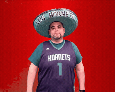 A Man Wearing A Hornets Jersey With The Number 1 GIF