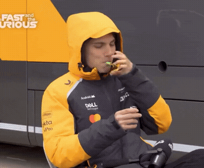 A Man Wearing A Jacket That Says Fast And The Curious GIF