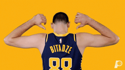 A Man Wearing A Jersey That Says Bitadze On The Back GIF