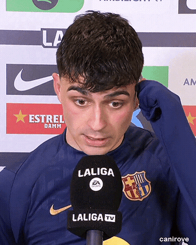 A Man Wearing A Laliga Shirt Talks Into A Laliga Microphone GIF