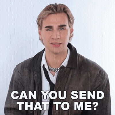 A Man Wearing A Leather Jacket And Tie Is Asking If He Can Send That To Me GIF