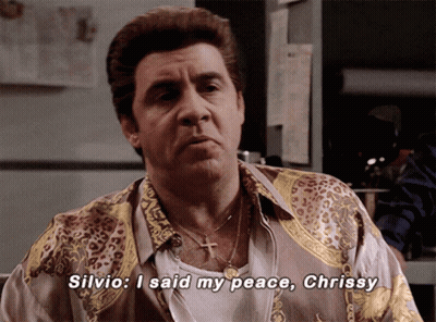 A Man Wearing A Leopard Print Shirt Says Silvio I Said My Peace Chrissy GIF