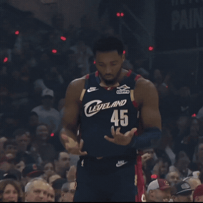 A Man Wearing A Leveland Jersey Number 45 GIF