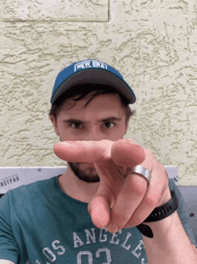 A Man Wearing A Los Angeles Shirt And A New Era Hat GIF