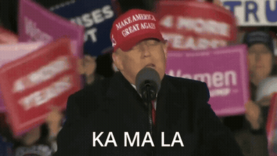 A Man Wearing A Make America Great Again Hat Is Giving A Speech GIF