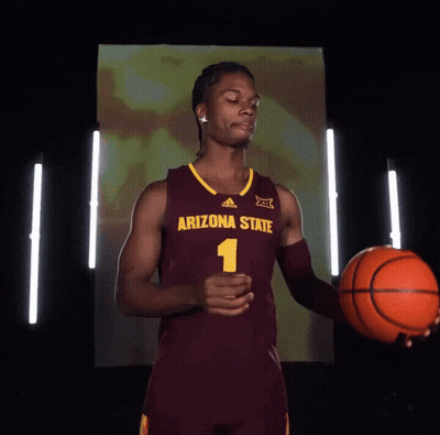 A Man Wearing A Maroon Arizona State Jersey Number 1 GIF