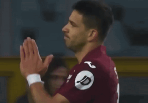 A Man Wearing A Maroon Jersey With The Letter P On The Sleeve GIF