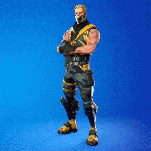 A Man Wearing A Mask And Gloves Is Dancing GIF