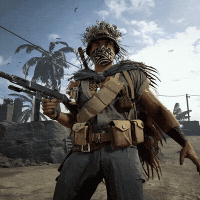 A Man Wearing A Mask And Holding A Gun GIF
