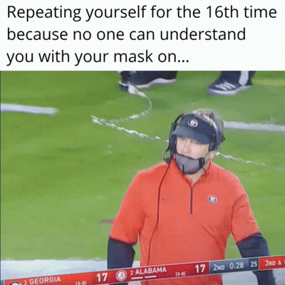 A Man Wearing A Mask On A Football Field GIF
